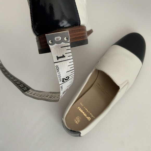 Gravati Loafers Size 6.5M White Blue All Leather Hand Made Cap-toe Italy - Picture 7 of 12